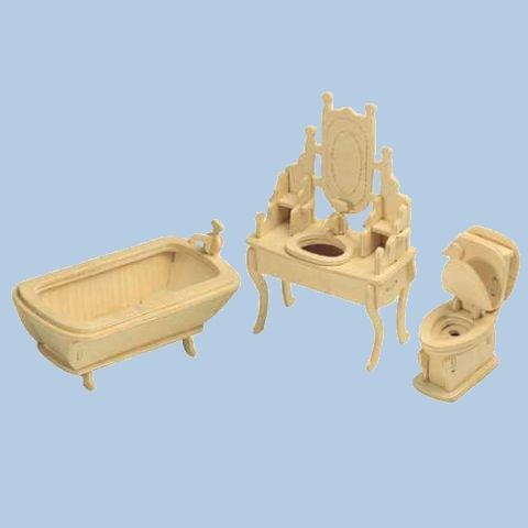 Woodcraft Drevené 3D puzzle kúpelňa