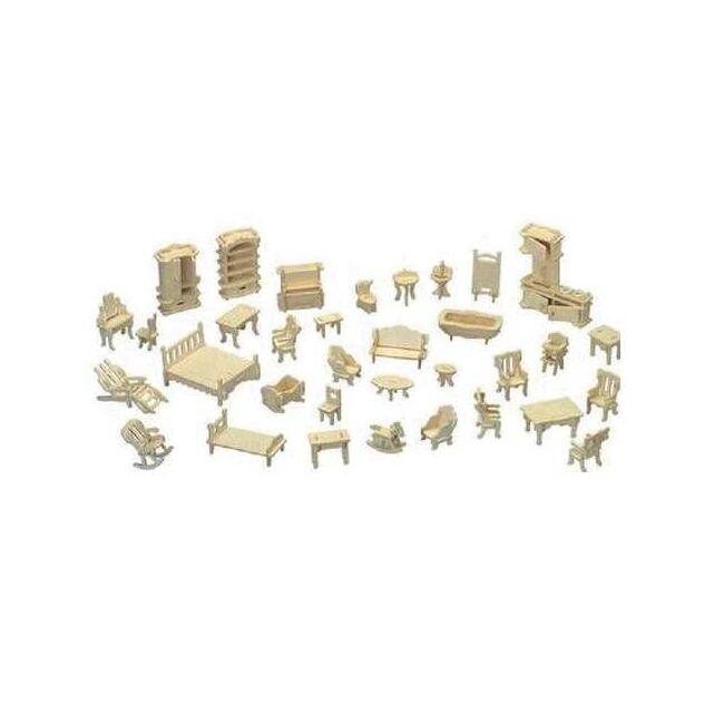 Woodcraft Drevené 3D puzzle nábytok set