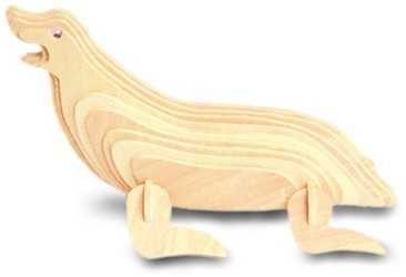 Woodcraft Drevené 3D puzzle tuleň