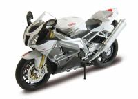 Welly Motocykel Aprilia RSV 1000R 1:10 strieborný