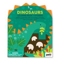Petit Collage Omaľovánka so samolepkami dinosaury