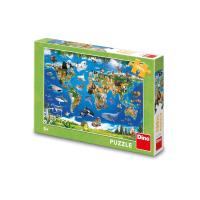 Dino Puzzle Mapa zvierat 100 XL dielikov