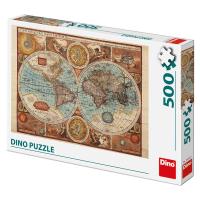 Dino Puzzle Mapa sveta z roku 1626 - 500 dielikov