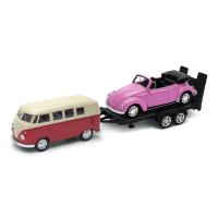 Welly Autovlek Volkswagen T1 + Volkswagen Beetle 1:34