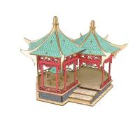 Woodcraft Drevené 3D puzzle slávnej budovy Yueyang Tower vo farbe