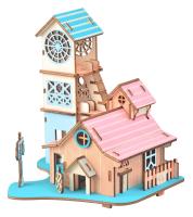 Woodcraft Drevené 3D puzzle Vila pri rieke