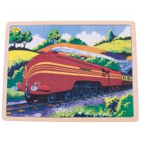 Bigjigs Toys Drevené puzzle historický vlak Vojvodkyňa z Hamiltonu 35 dielikov