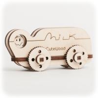 CuteWood Drevené 3D puzzle Kamión s mliekom